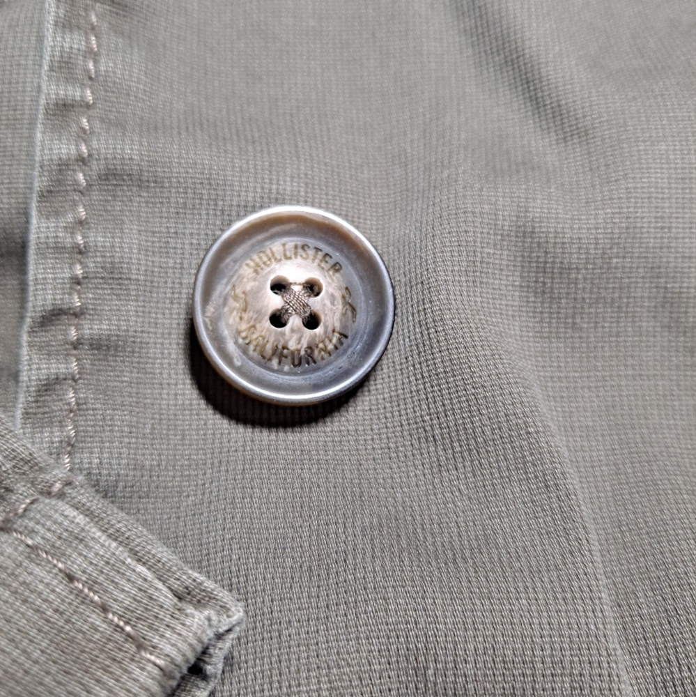 Hollister Military Green Peacoat Jacket Size Medium - Picture 12 of 13